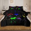 BlessLiving 3Pcs Game Controller Comforter Set Twin Size Gaming Bedding Set for Kids Boys Gamer, Black