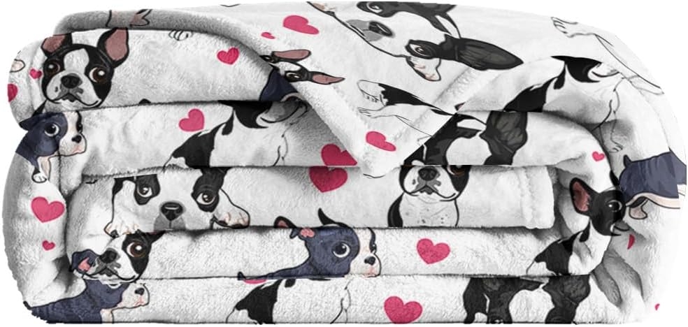 Love Dog Flannel Fleece Blanket for Couch Bed, Cute Puppy Pet Print Throw Blanket for Girls Women Kids Super Soft Plush Dogs - Image 5