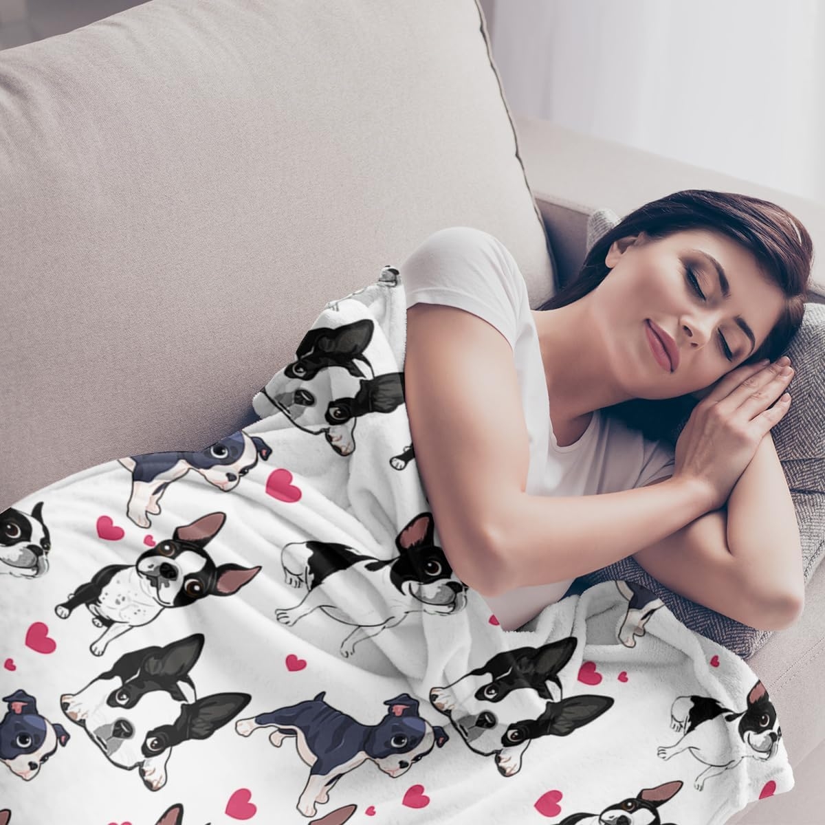 Love Dog Flannel Fleece Blanket for Couch Bed, Cute Puppy Pet Print Throw Blanket for Girls Women Kids Super Soft Plush Dogs - Image 4