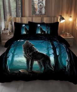 BlessLiving 3Pcs Duvet Cover Set Twin Size, Dark Green Bedding Set for Adults