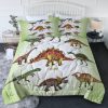 BlessLiving Kids Comforter Set, 3-Piece Green Dinosaur Bedding Sets for Boys, King Size