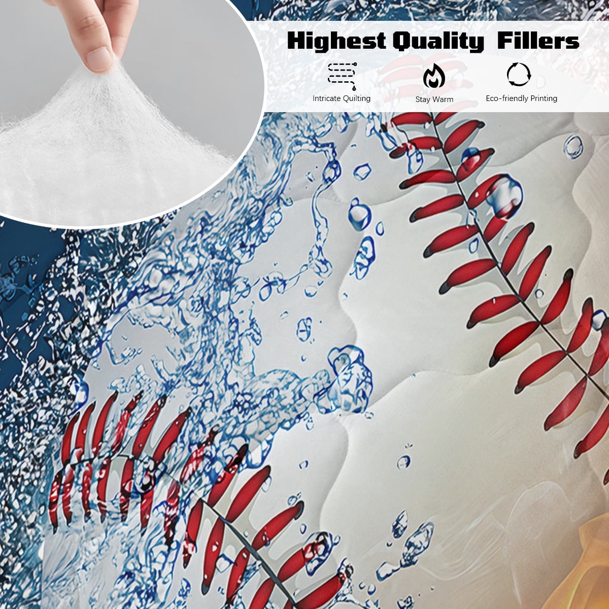 BlessLiving Full Comforter Set, 3 Pieces Sport Bedding Set for Kids Boys Teens Brushed Microfiber Basketball Comforter Set, - Image 14