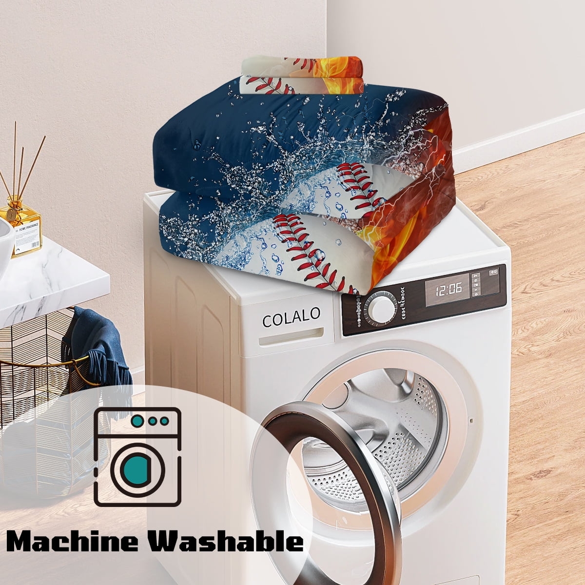 BlessLiving Full Comforter Set, 3 Pieces Sport Bedding Set for Kids Boys Teens Brushed Microfiber Basketball Comforter Set, - Image 13