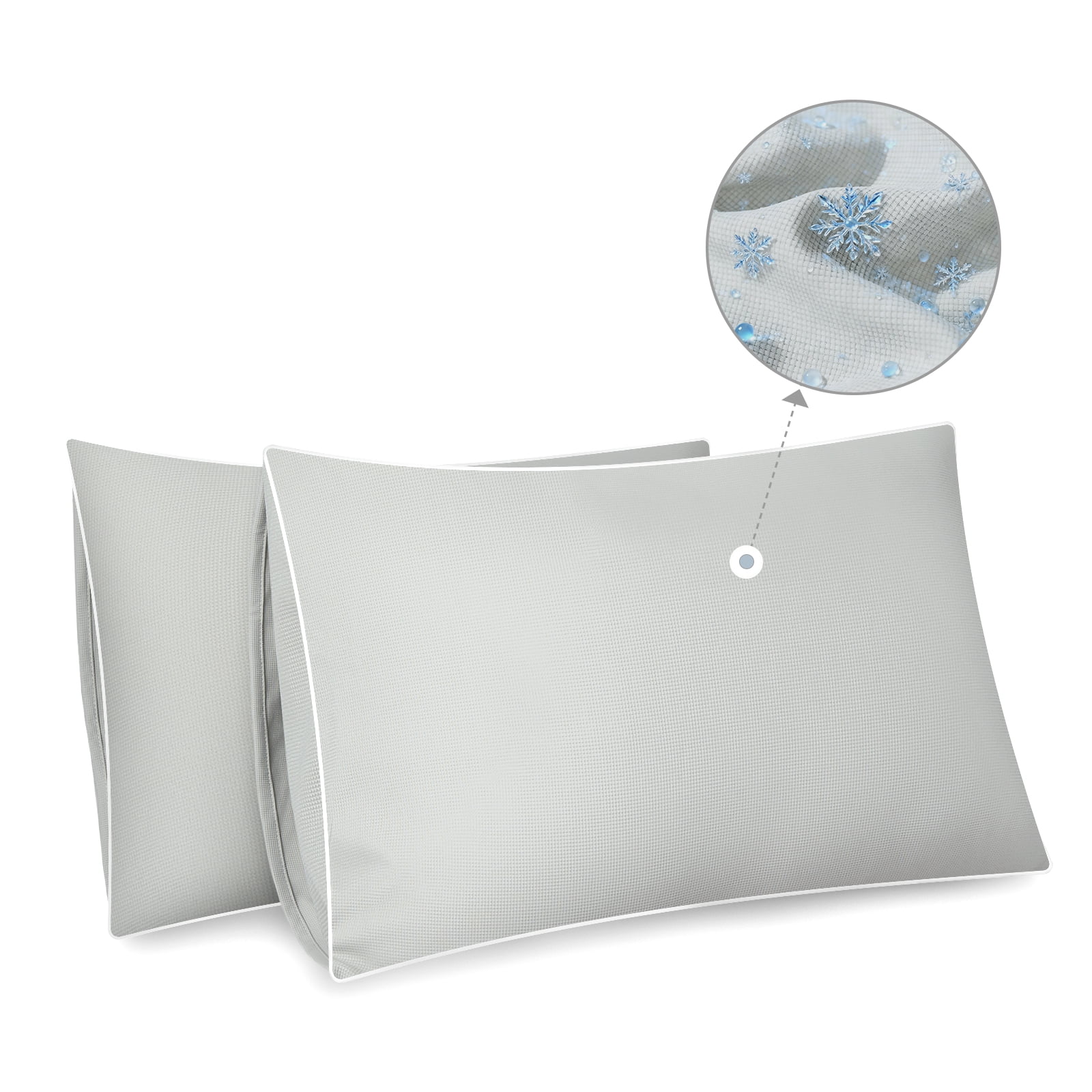 BlessLiving Cooling Pillowcases King, Breathable Envelope Closure Bedding Pillow Cover, Set of 2, 20" x 36", Silver Gray - Image 9
