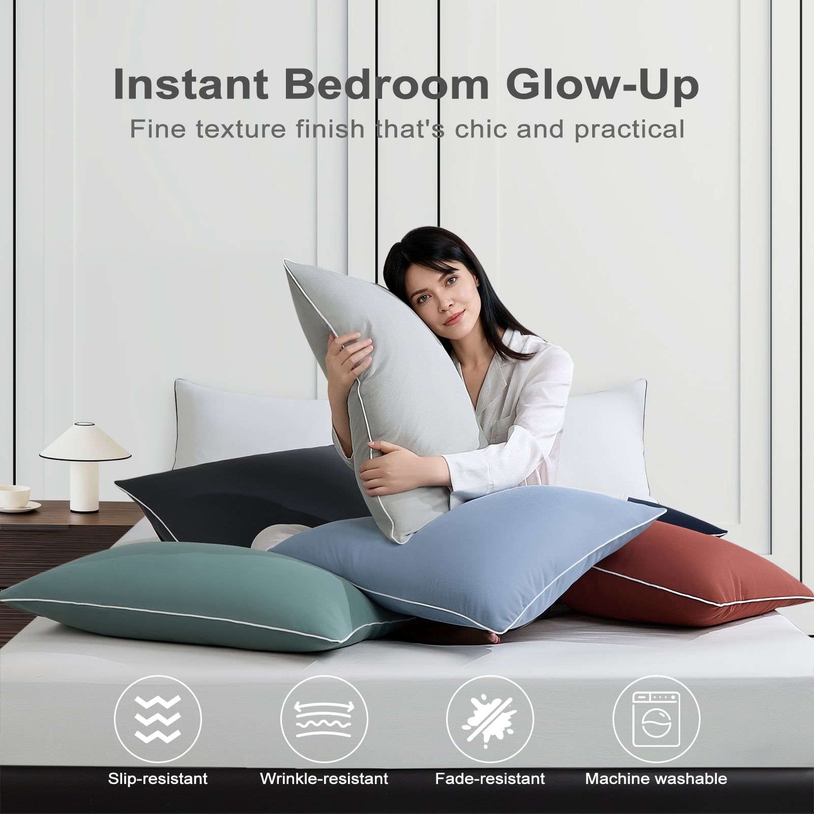 BlessLiving Cooling Pillowcases King, Breathable Envelope Closure Bedding Pillow Cover, Set of 2, 20" x 36", Silver Gray - Image 26