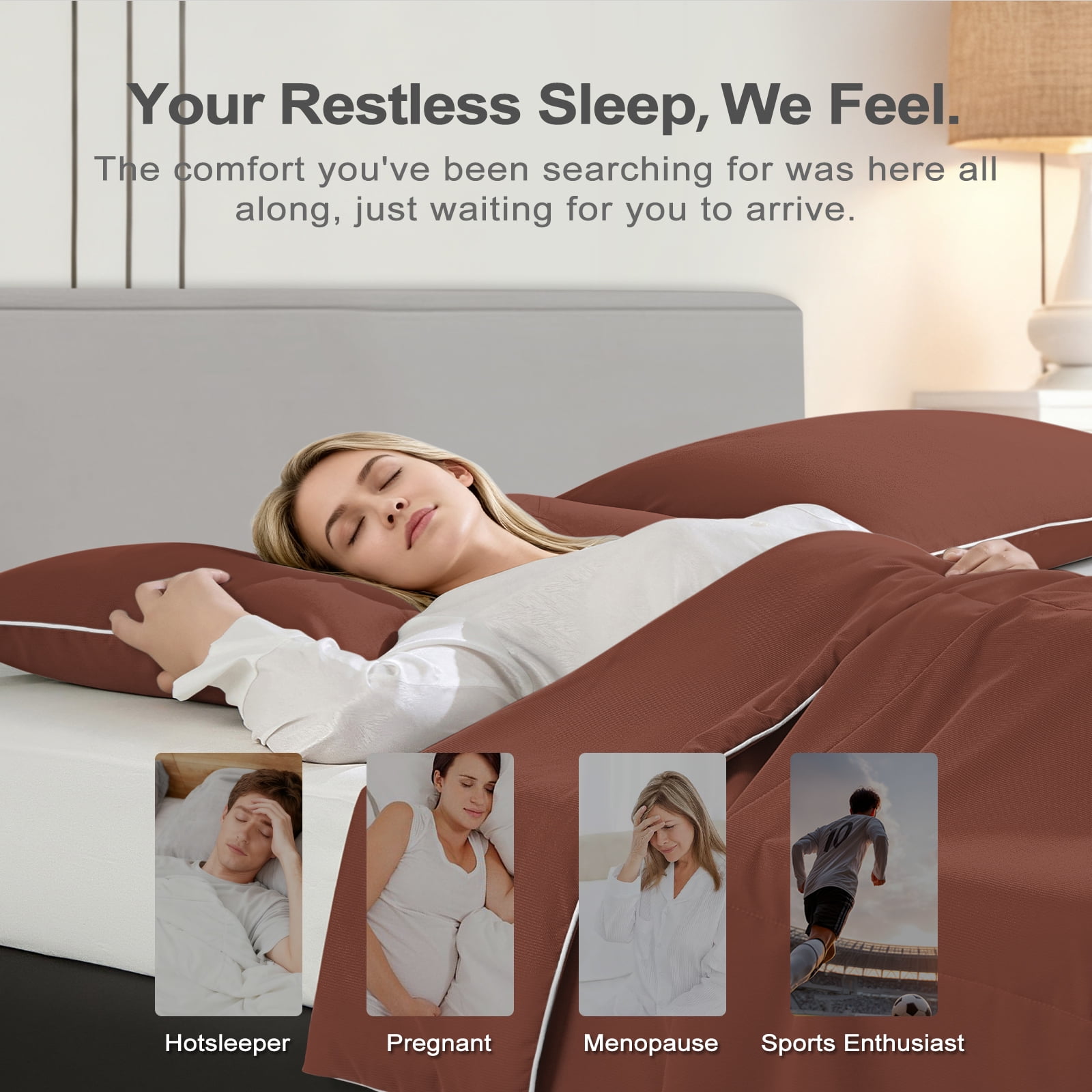 BlessLiving Cooling Pillowcases King, Breathable Envelope Closure Bedding Pillow Cover, Set of 2, 20" x 36", Silver Gray - Image 30