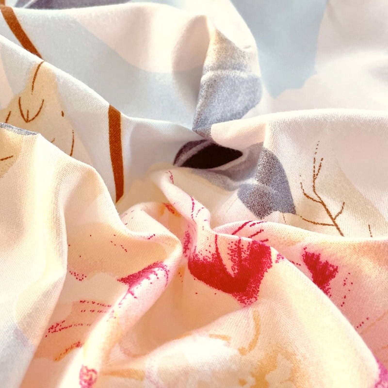 BlessLiving 3Pcs Duvet Cover Set for Adult Full Size Pink Bedding Set Colorful Flower Comforter Cover Set - Image 24