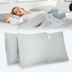 BlessLiving Cooling Pillowcases King, Breathable Envelope Closure Bedding Pillow Cover, Set of 2, 20" x 36", Silver Gray