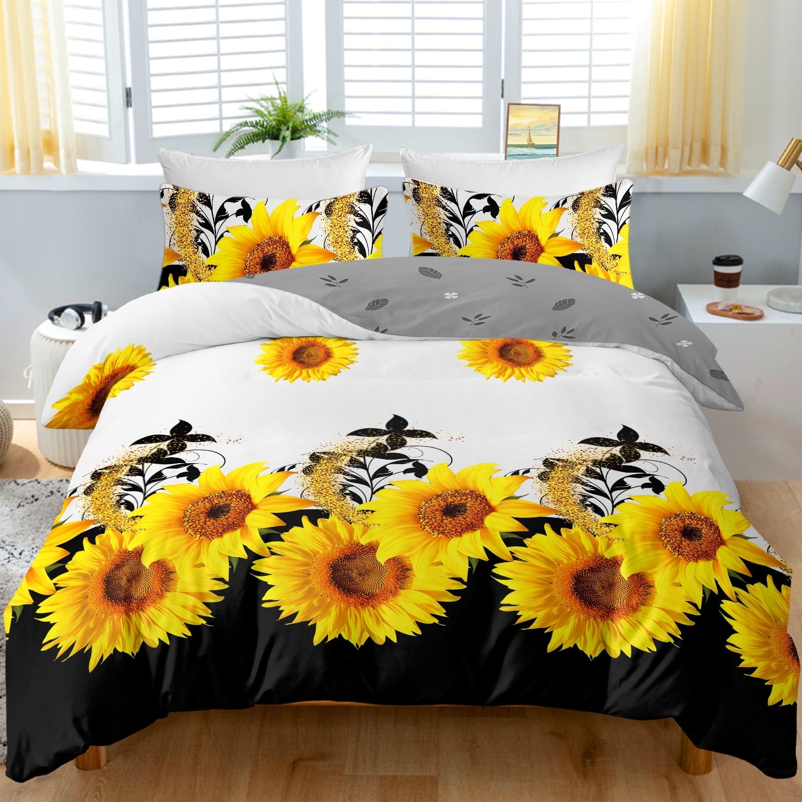 BlessLiving 3Pcs Duvet Cover Set for Adult Full Size Pink Bedding Set Colorful Flower Comforter Cover Set - Image 13