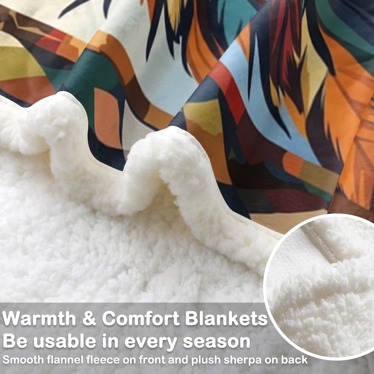 Sleepwish Flannel Fleece Blanket, Horse Blanket Brown Blanket Throws for Couch Sofa, 50x60" - Image 17