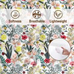 Alternative view of Sleepwish 3 Pieces Quilt Set Twin Size, Colorful Flower Fall Leaves Bedding Set Lightweight Bedspreads Bed Cover
