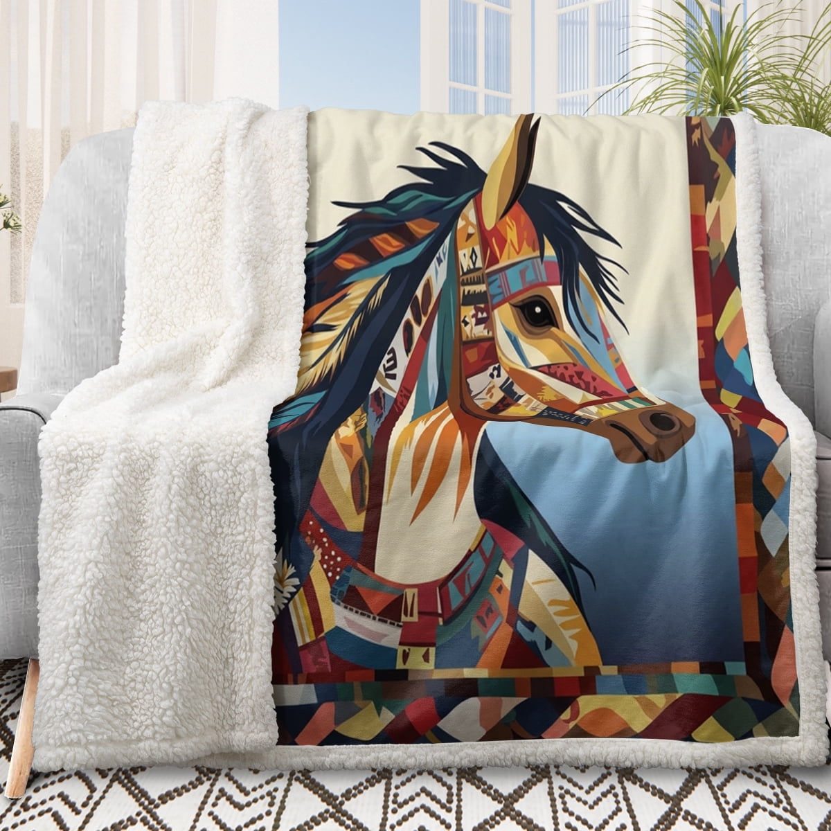 Sleepwish Flannel Fleece Blanket, Horse Blanket Brown Blanket Throws for Couch Sofa, 50x60" - Image 13
