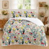 Sleepwish 3 Pieces Quilt Set Twin Size, Colorful Flower Fall Leaves Bedding Set Lightweight Bedspreads Bed Cover