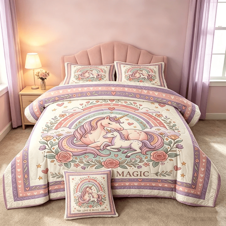 Sleepwish Kids Bedding Set 4 Pieces Super Soft Black Unicorn Twin Comforter Set for Girls - Image 13