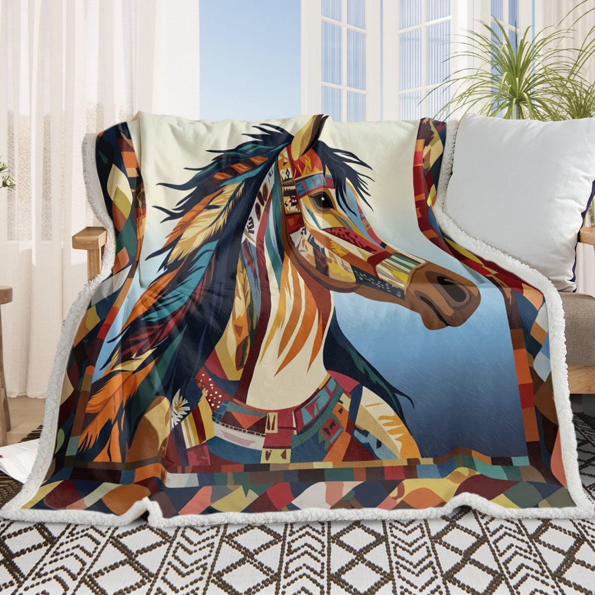 Sleepwish Flannel Fleece Blanket, Horse Blanket Brown Blanket Throws for Couch Sofa, 50x60" - Image 19