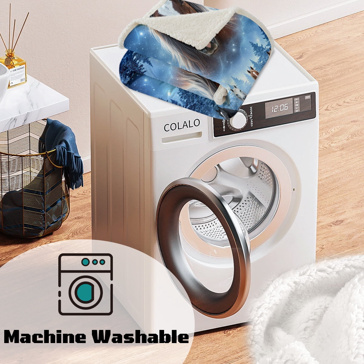 Sleepwish Flannel Fleece Blanket, Horse Blanket Brown Blanket Throws for Couch Sofa, 50x60" - Image 25