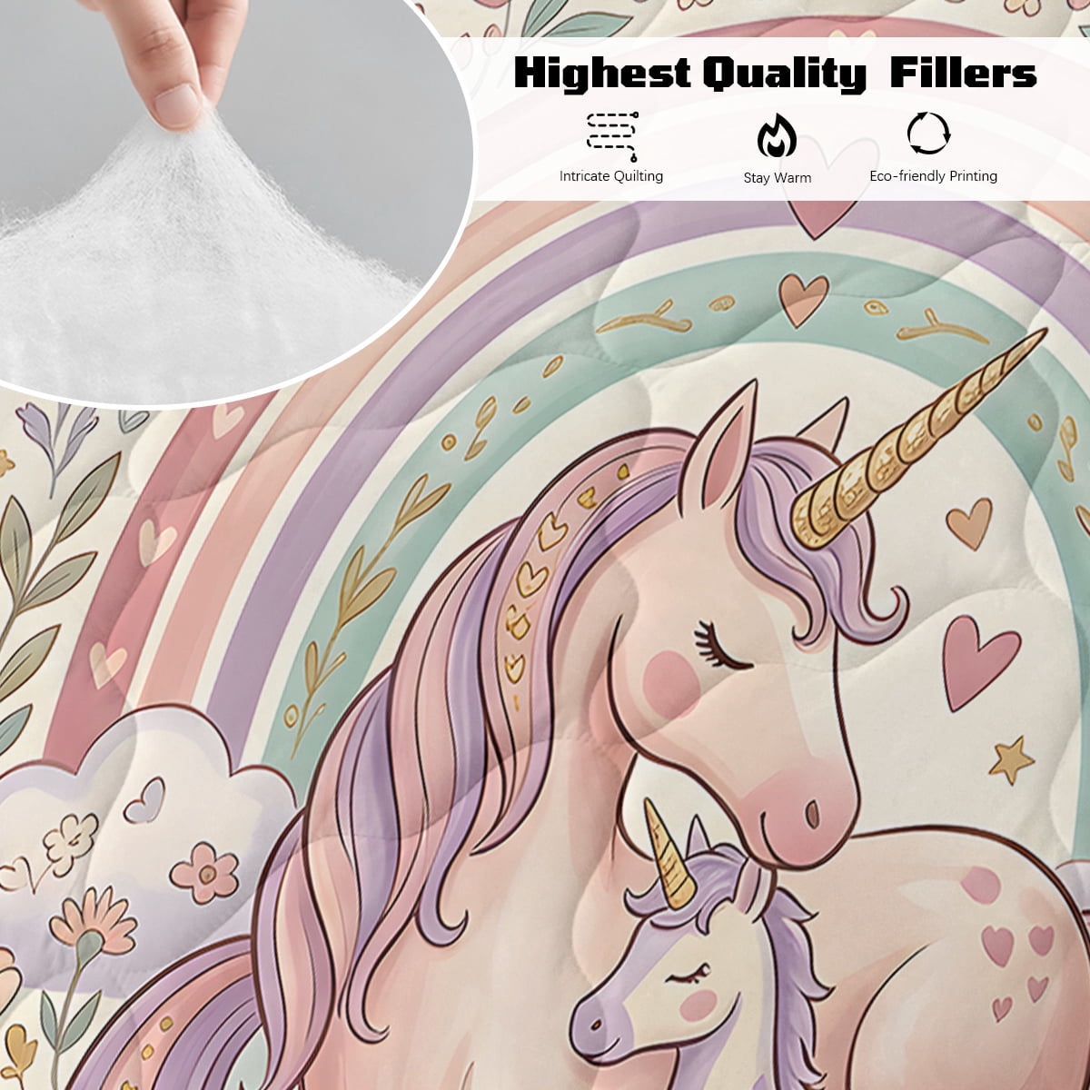Sleepwish Kids Bedding Set 4 Pieces Super Soft Black Unicorn Twin Comforter Set for Girls - Image 16