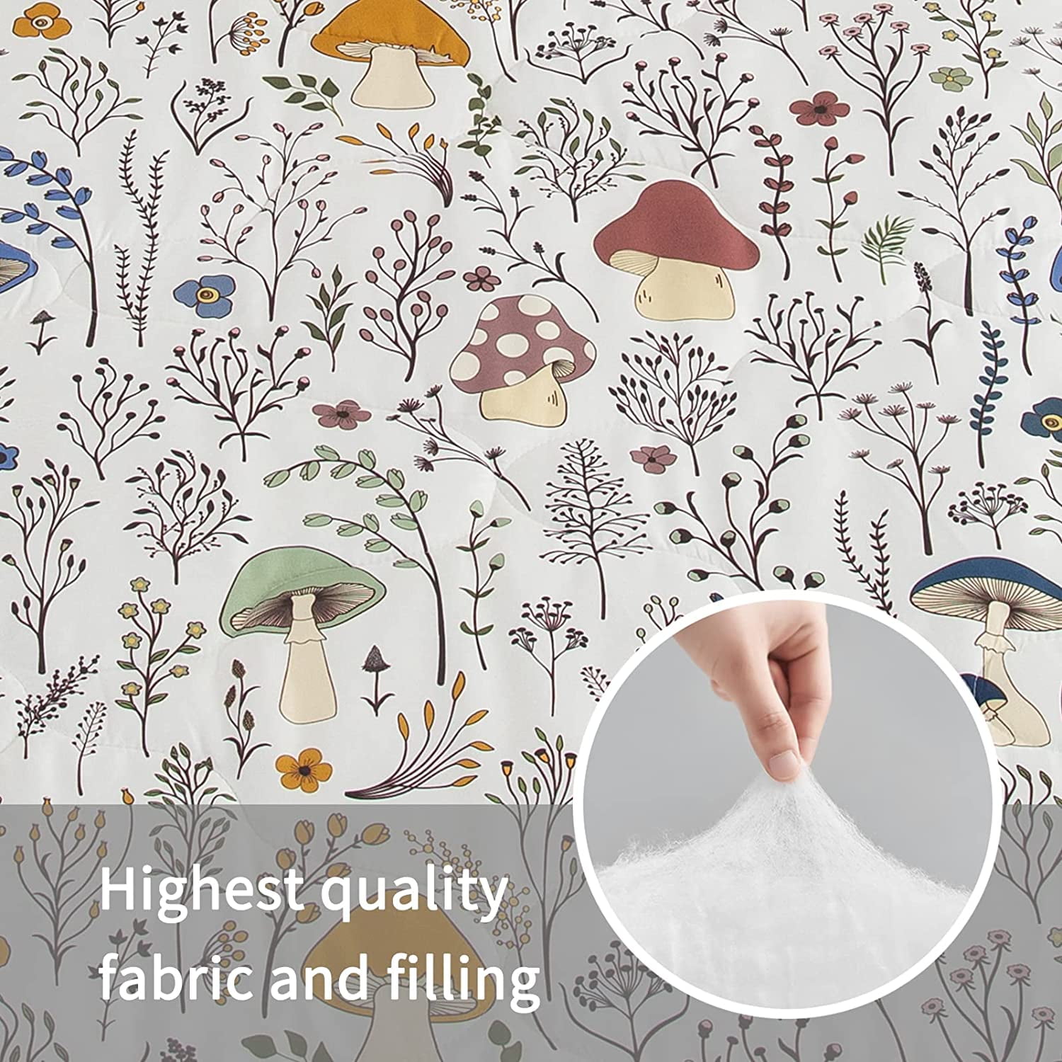 BlessLiving 3Pcs Duvet Cover Set for Adult Full Size Gray Bedding Set Little Flower Comforter Cover Set - Image 6