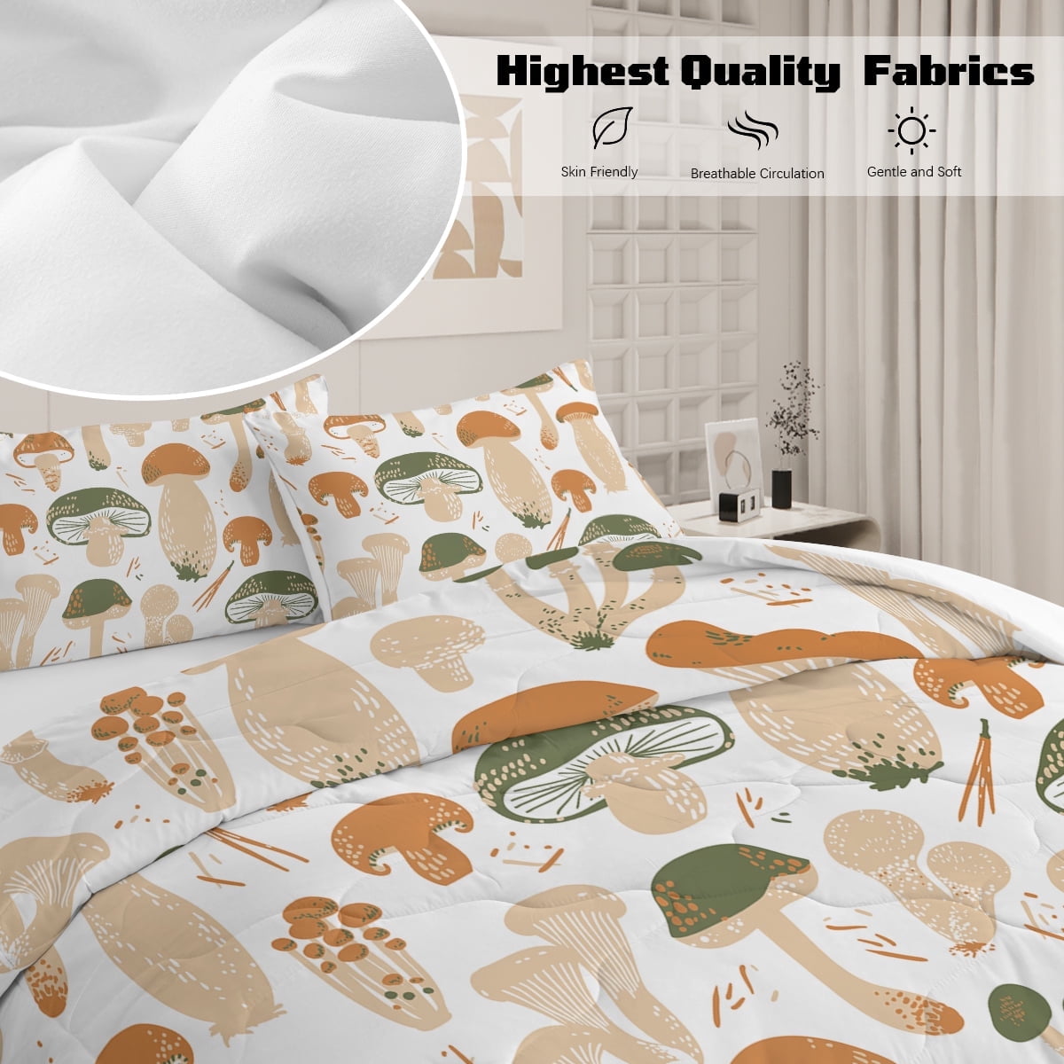 BlessLiving 3Pcs Duvet Cover Set for Adult Full Size Gray Bedding Set Little Flower Comforter Cover Set - Image 21