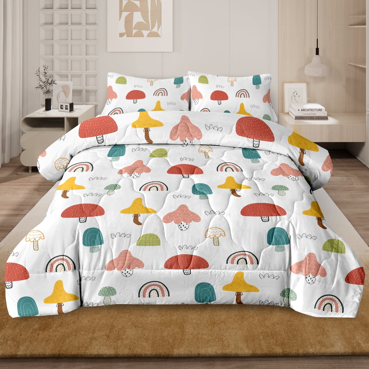 BlessLiving 3Pcs Duvet Cover Set for Adult Full Size Gray Bedding Set Little Flower Comforter Cover Set - Image 19