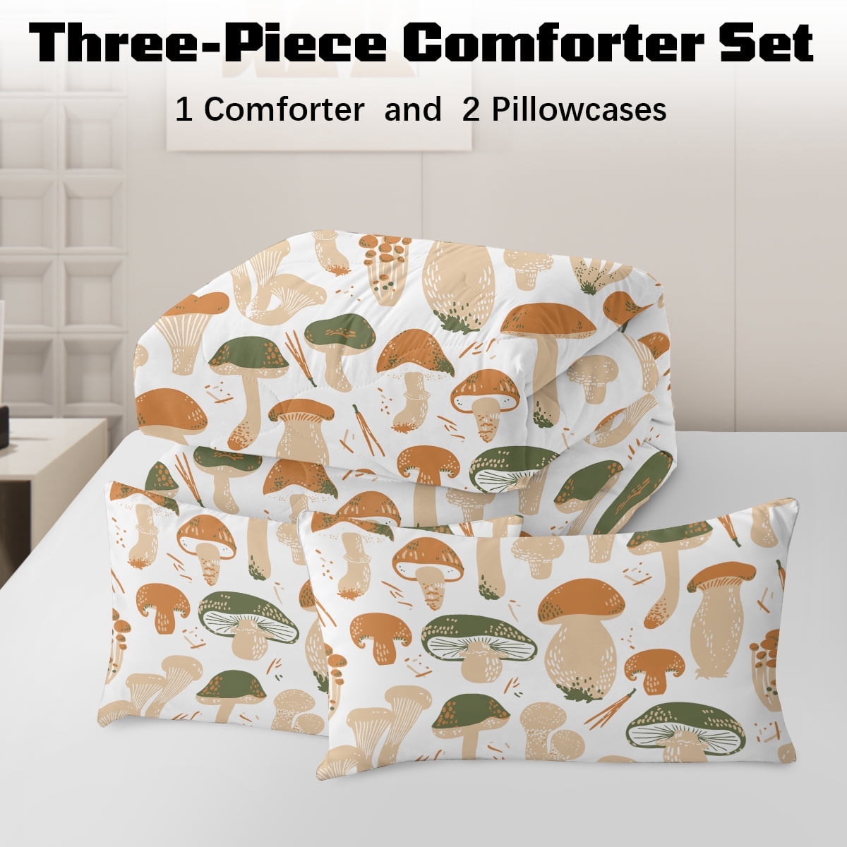 BlessLiving 3Pcs Duvet Cover Set for Adult Full Size Gray Bedding Set Little Flower Comforter Cover Set - Image 22