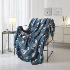 Alternative view of Sleepwish Dog Throw Blanket Sherpa Throw Blanket, German Shepherd Blanket White Throws for Couch Sofa, 50x60"
