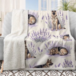 Sleepwish Dog Throw Blanket Sherpa Throw Blanket, German Shepherd Blanket White Throws for Couch Sofa, 50x60"